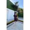 Yakalı Gömlek Kemerli Şortlu Takım - Bordo 162889 Yakalı Gömlek Kemerli Şortlu Takım - Bordo 162889